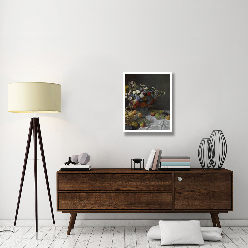 Still Life with Flowers and Fruit-Paper Art-24&quotx30"