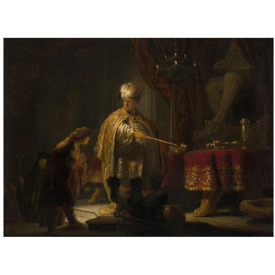 Daniel and Cyrus Before the Idol Bel-Paper Art-18&quotx14"