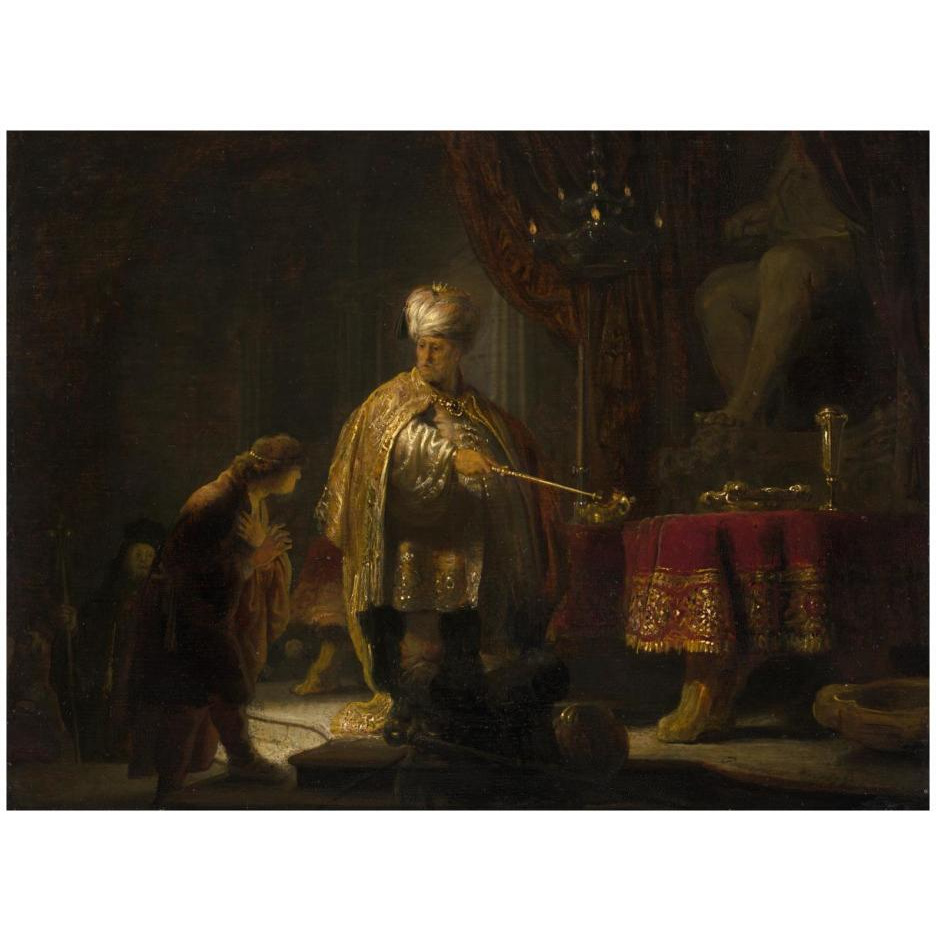Daniel and Cyrus Before the Idol Bel-Paper Art-26&quotx20"