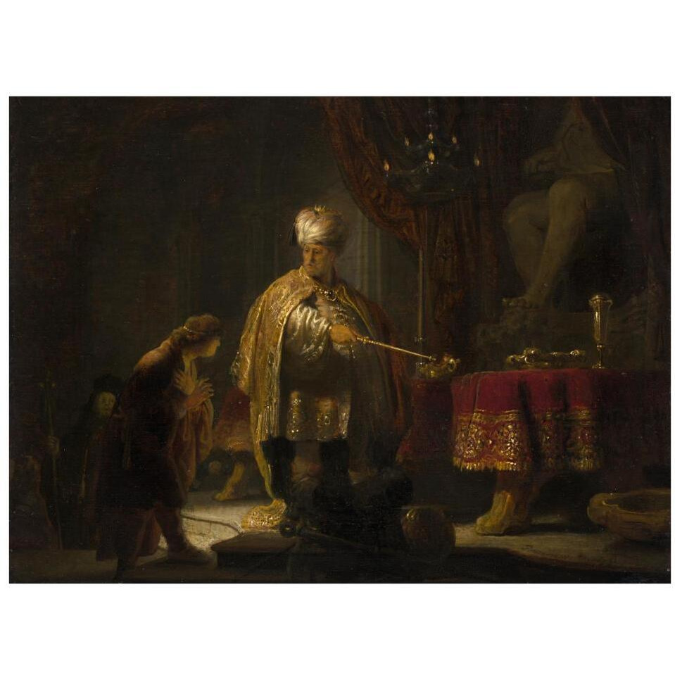 Daniel and Cyrus Before the Idol Bel-Paper Art-34&quotx26"