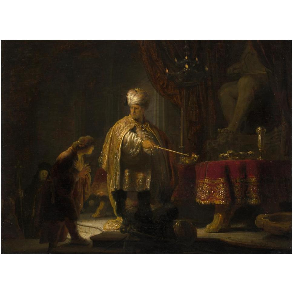 Daniel and Cyrus Before the Idol Bel-Paper Art-50&quotx38"