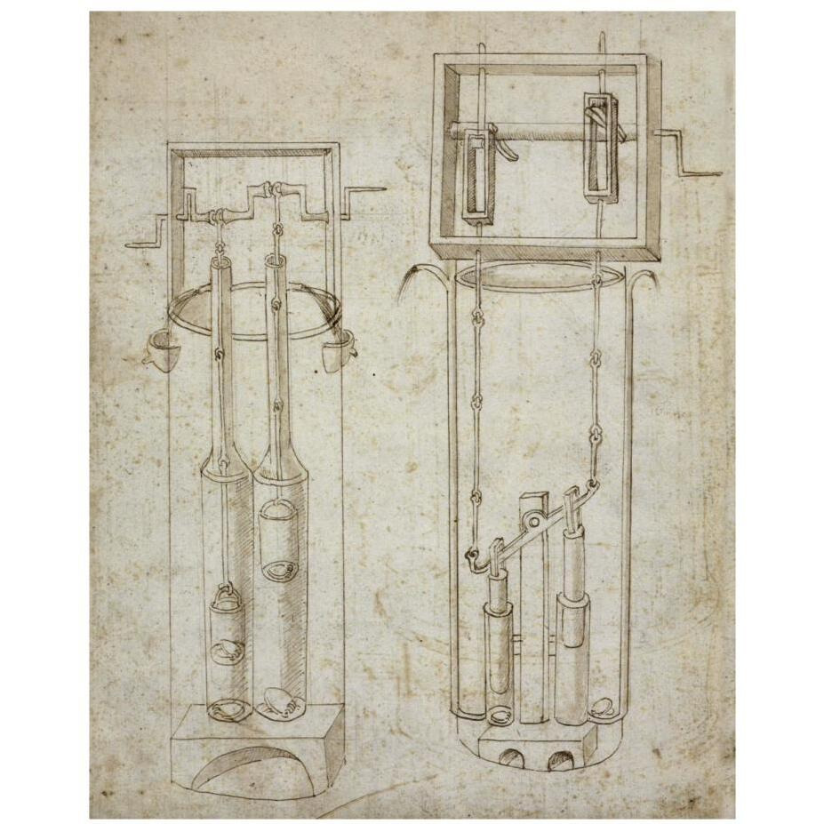 Folio 5 two piston pumps-Paper Art-18&quotx22"