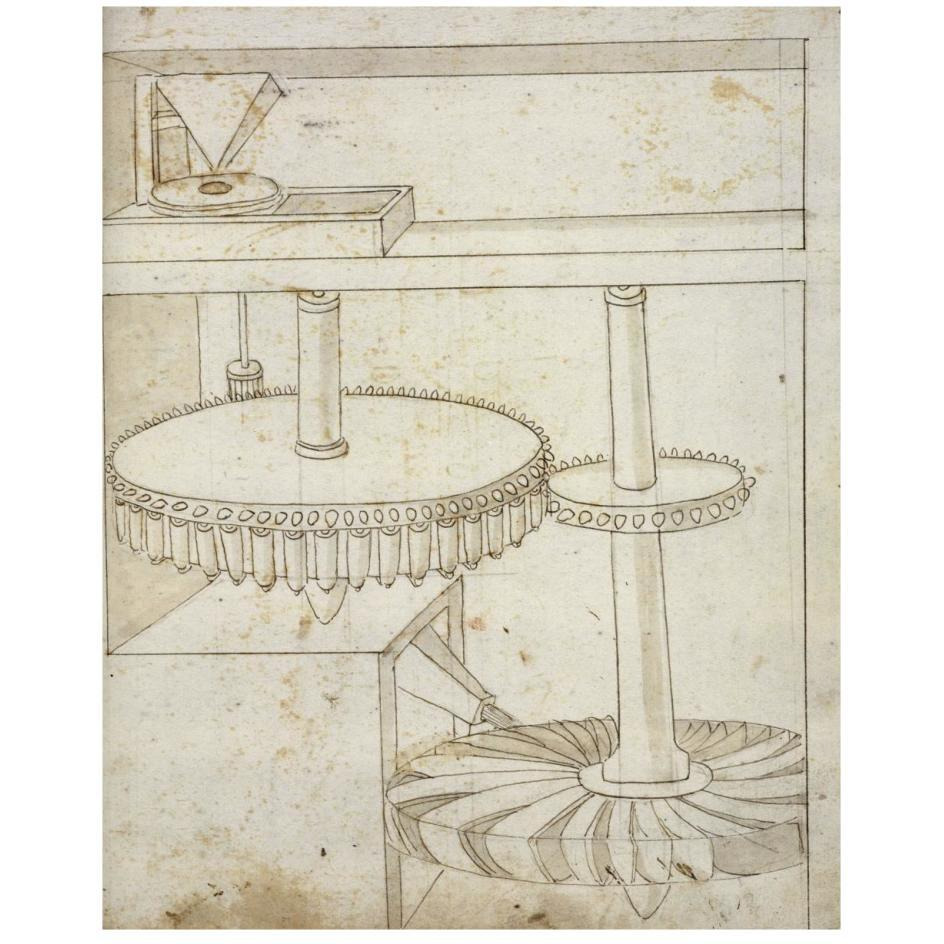 Folio 44 mill powered by horizontal wheel-Paper Art-22&quotx26"
