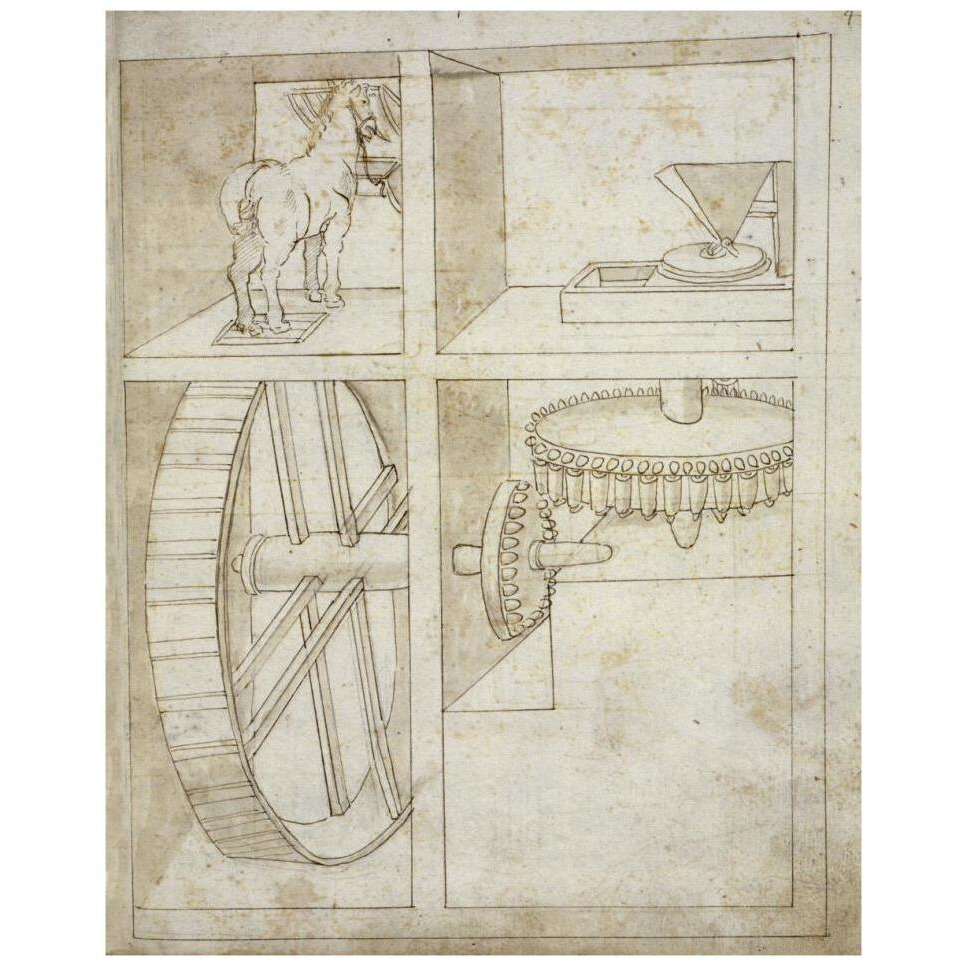 Folio 43 mill powered by horse-Paper Art-30&quotx37"
