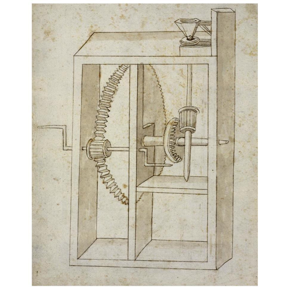Mill powered by crank-Paper Art-30&quotx37"