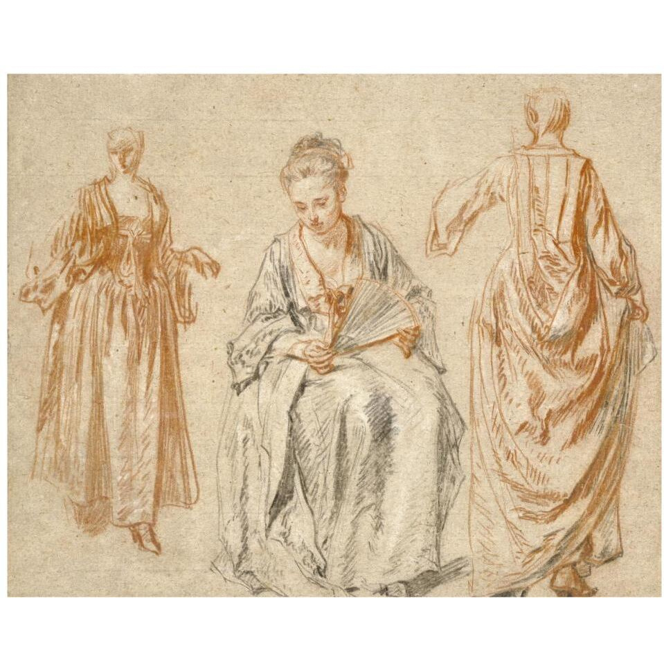 Studies of Three Women-Paper Art-37&quotx30"