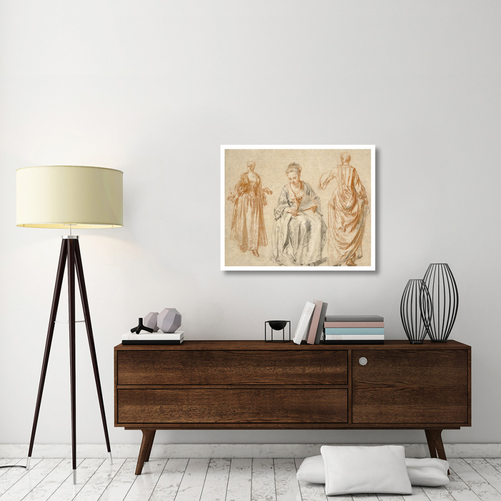 Studies of Three Women-Paper Art-37&quotx30"