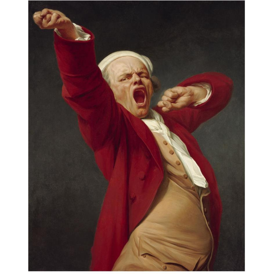 Self-Portrait, Yawning-Paper Art-24&quotx30"
