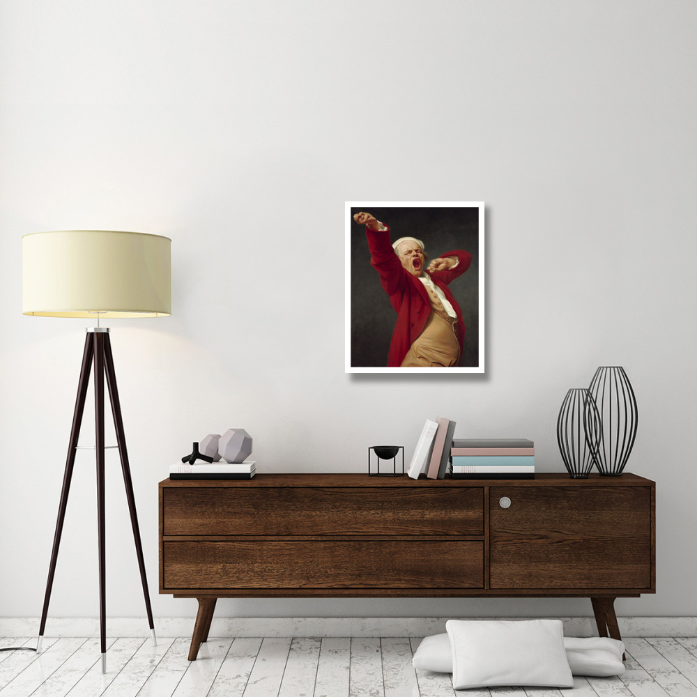 Self-Portrait, Yawning-Paper Art-24&quotx30"
