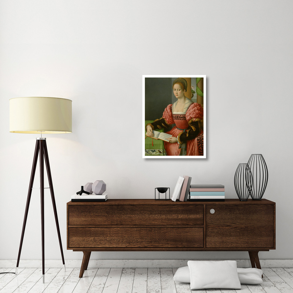 Portrait of a Woman with a Book of Music-Paper Art-26&quotx34"