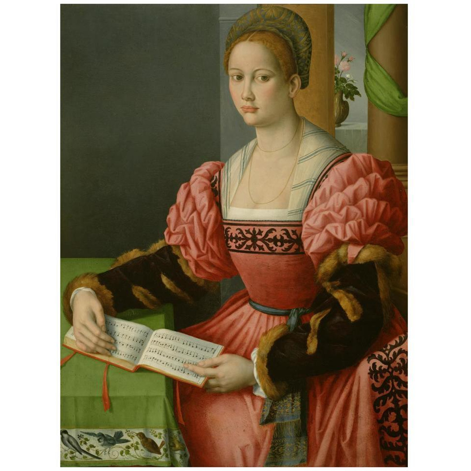 Portrait of a Woman with a Book of Music-Paper Art-32&quotx42"