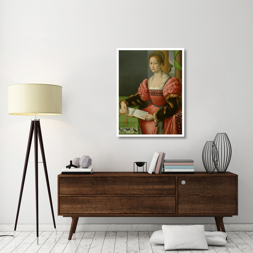 Portrait of a Woman with a Book of Music-Paper Art-32&quotx42"