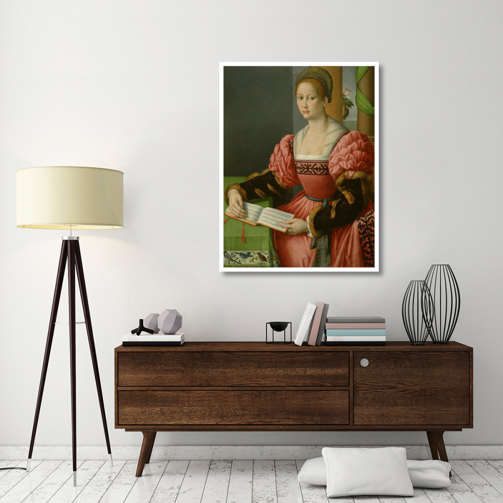 Portrait of a Woman with a Book of Music-Paper Art-38&quotx50"