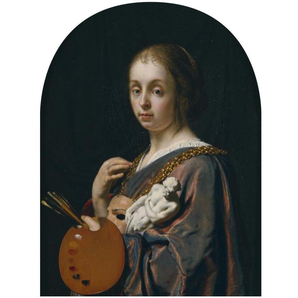 Pictura (An Allegory of Painting)-Paper Art-14&quotx18"