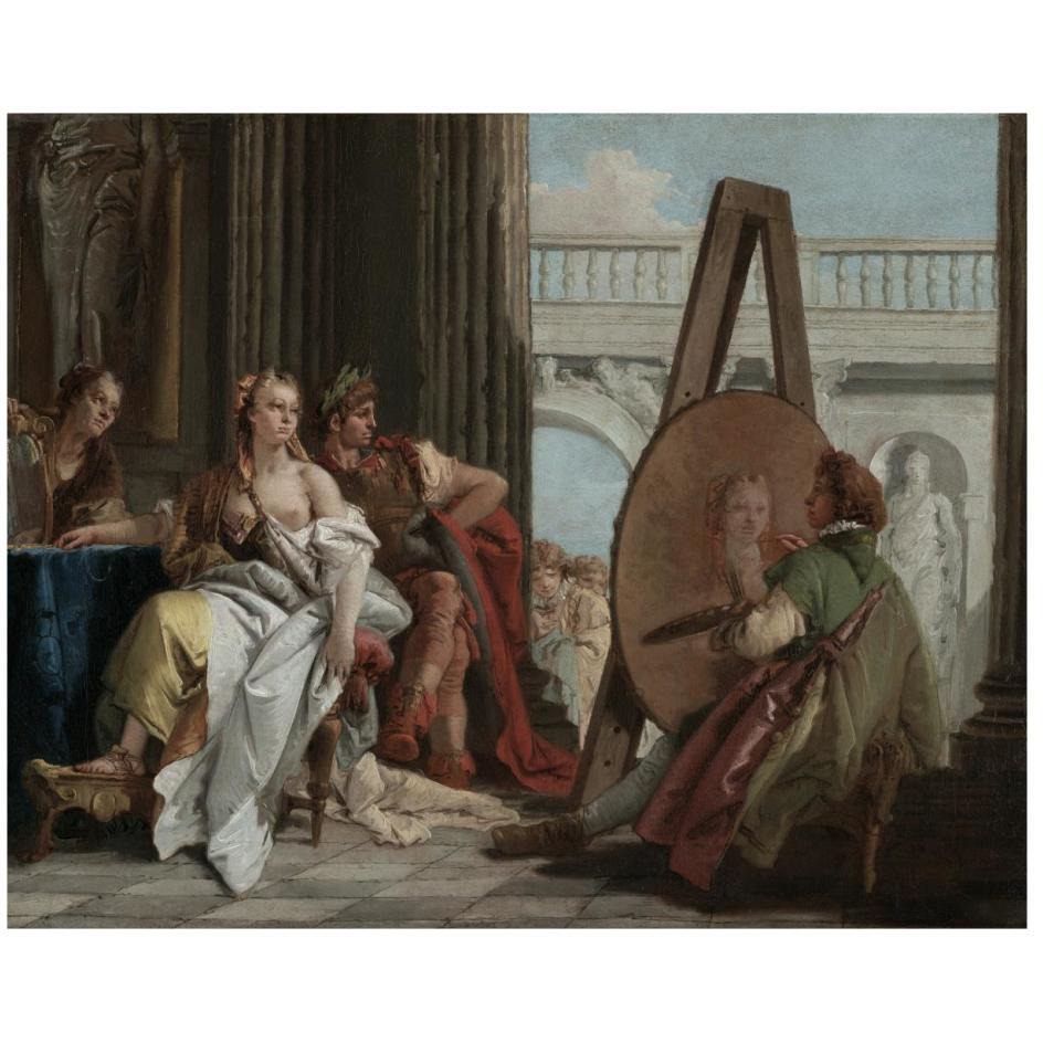 Alexander the Great and Campaspe in the Studio of Apelles-Paper Art-26&quotx22"