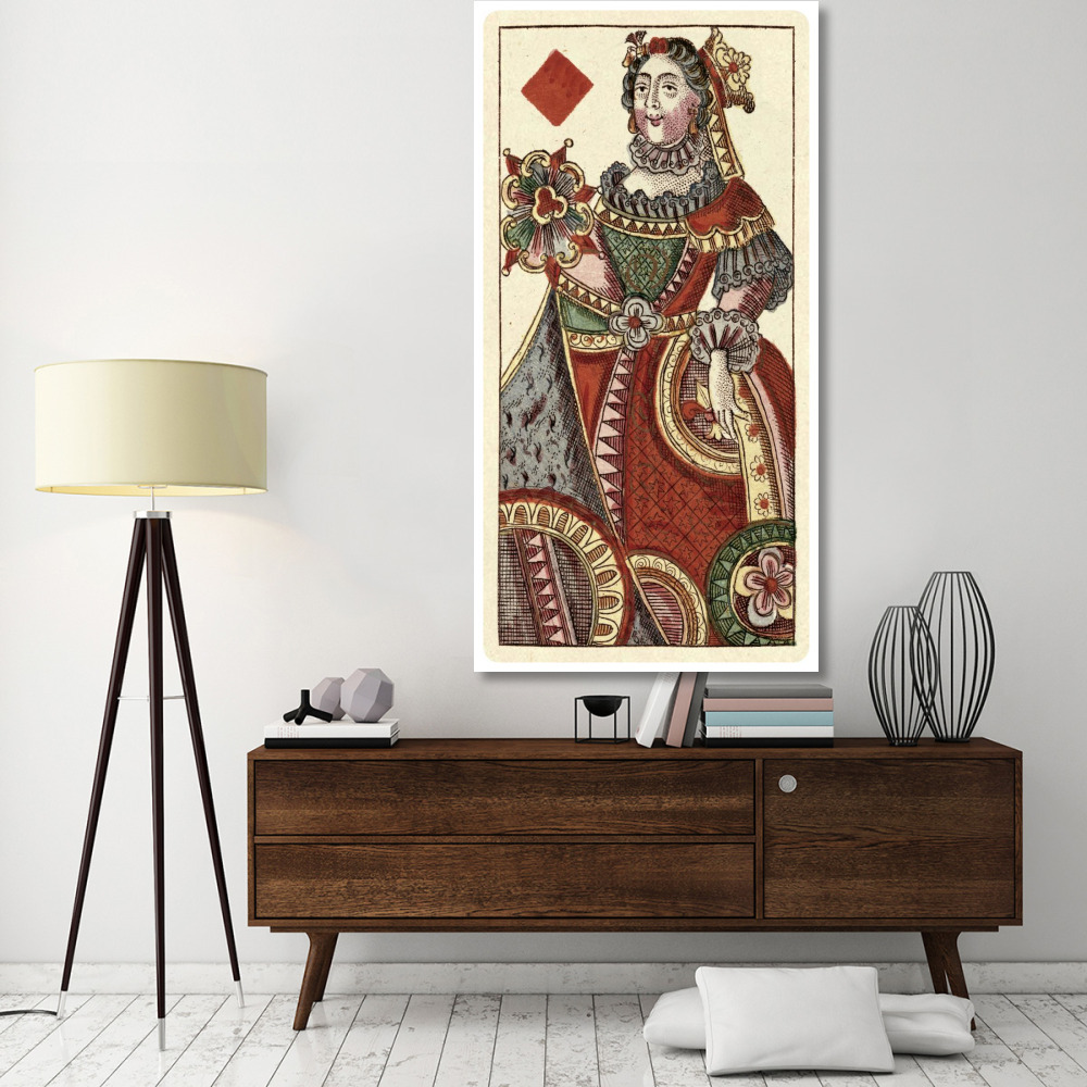 Queen of Diamonds (Bauern Hochzeit Deck)-Paper Art-38&quotx74"