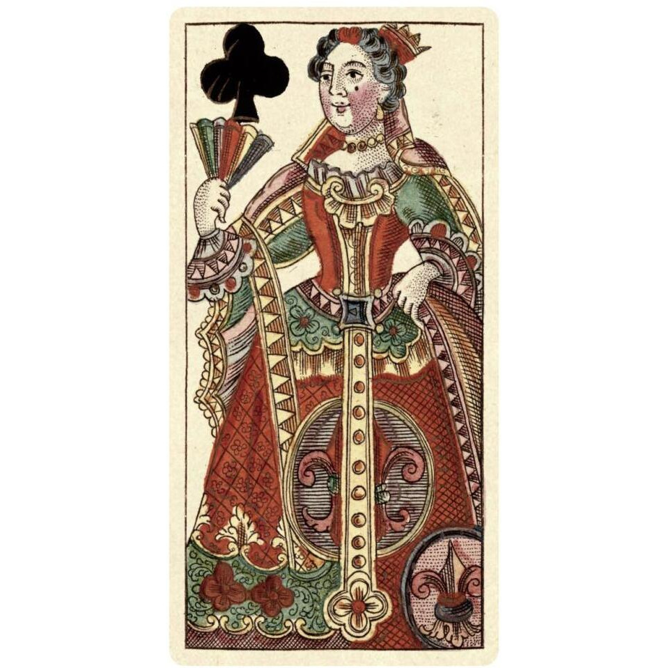 Queen of Clubs (Bauern Hochzeit Deck)-Paper Art-20&quotx38"