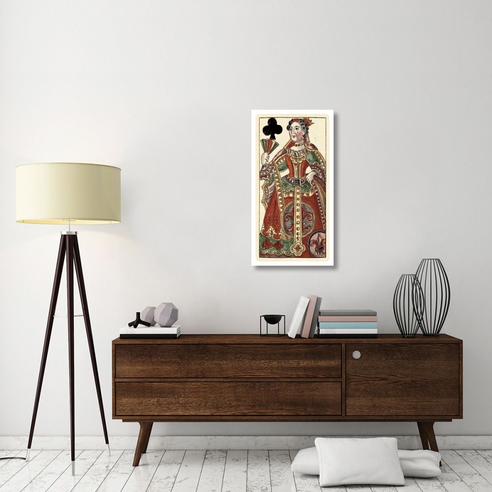 Queen of Clubs (Bauern Hochzeit Deck)-Paper Art-20&quotx38"