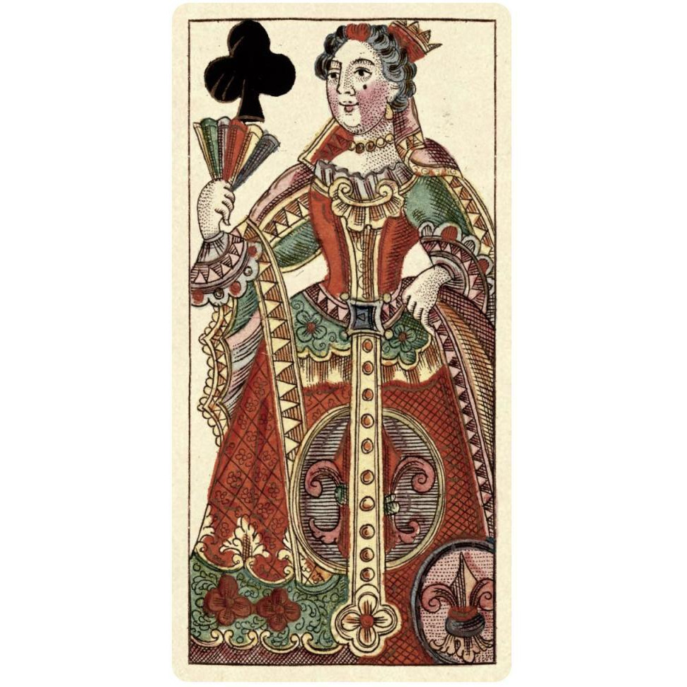Queen of Clubs (Bauern Hochzeit Deck)-Paper Art-26&quotx50"