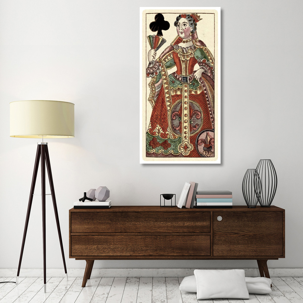 Queen of Clubs (Bauern Hochzeit Deck)-Paper Art-32&quotx62"