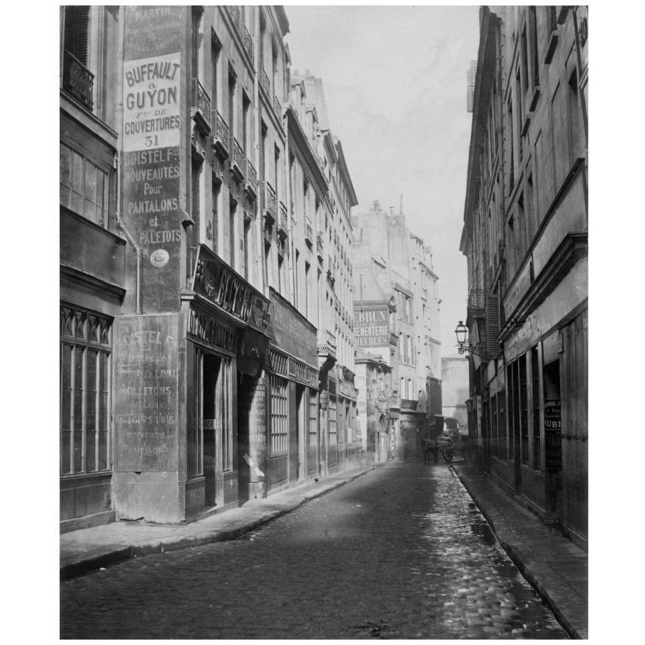 Paris, 1865 - Rue des Bourdonnais de la rue de Rivoli-Paper Art-15&quotx18"