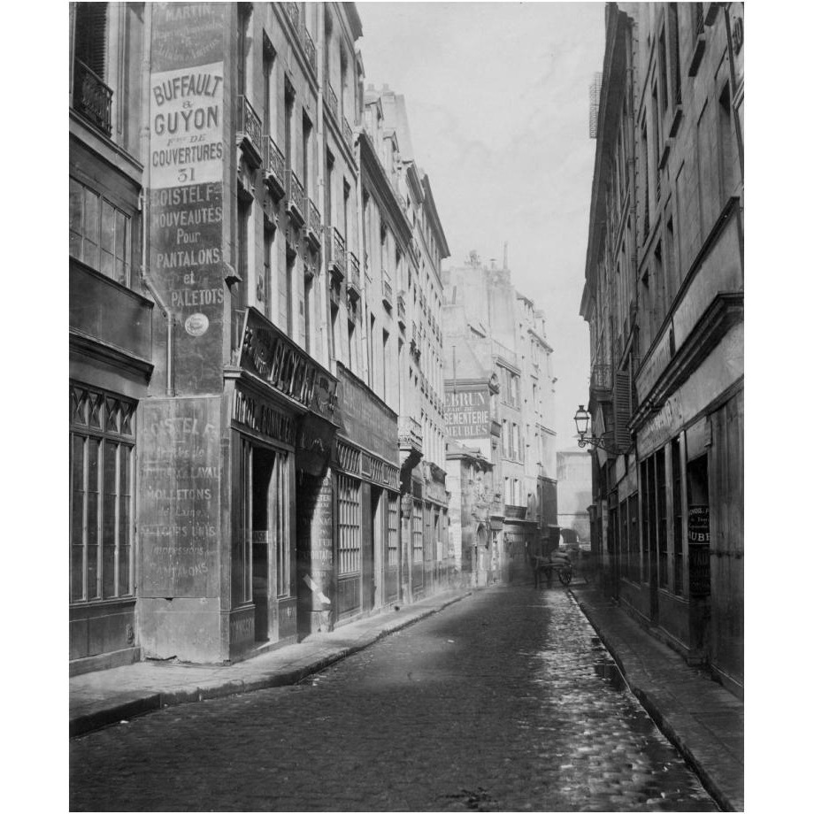 Paris, 1865 - Rue des Bourdonnais de la rue de Rivoli-Paper Art-20&quotx24"