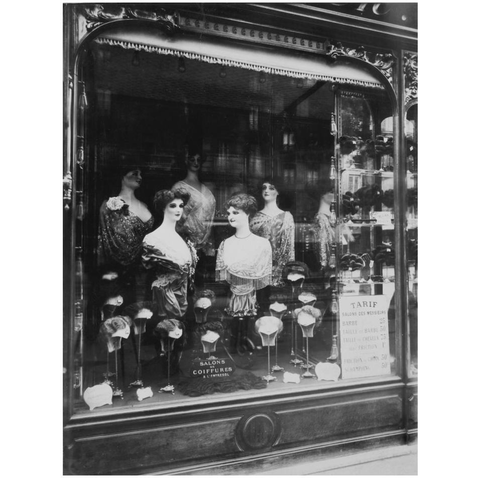 Paris, 1912 - Hairdresser's Shop Window, boulevard de Strasbourg-Paper Art-14&quotx18"