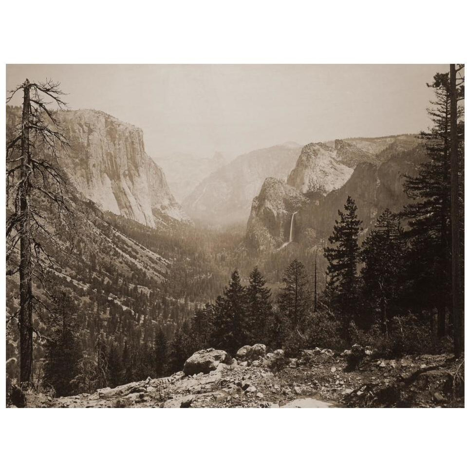 The Yosemite Valley from Inspiration Pt. Mariposa Trail, 1865-1866-Paper Art-18&quotx14"