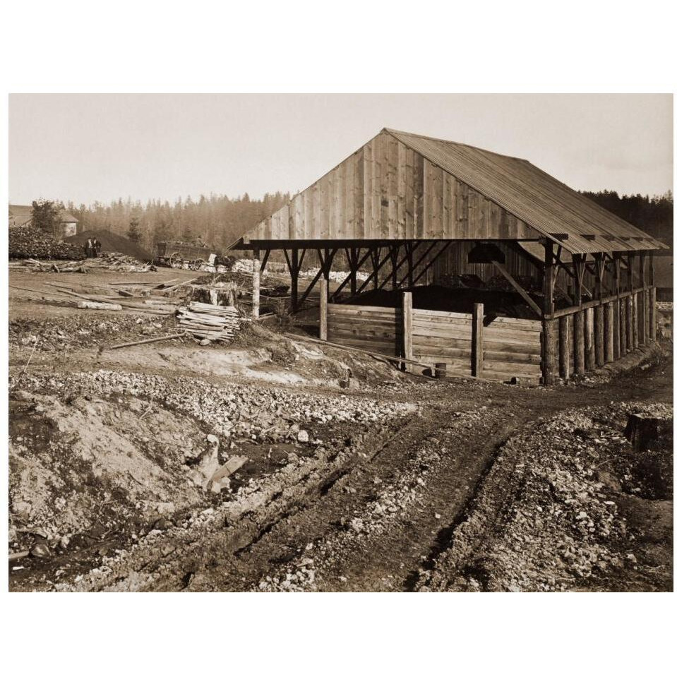 Oswego Iron Works, Willamette River, Oregon, 1867-Paper Art-18&quotx14"
