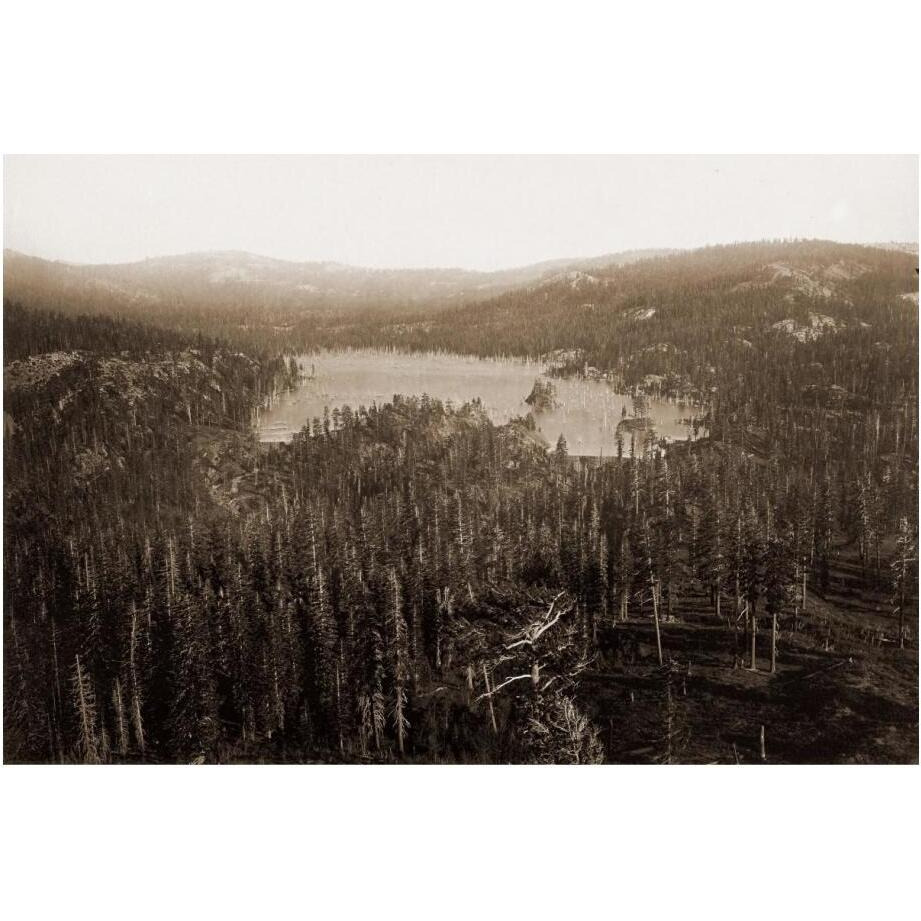 Dams and Lake, Nevada County, California, Distant View, about 1871-Paper Art-24&quotx17"
