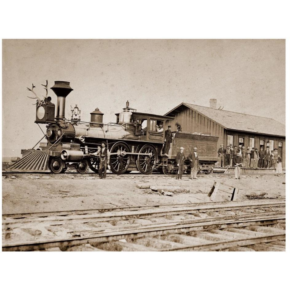 Wyoming Station, Engine 23 on Main Track, May 1868-Paper Art-26&quotx20"