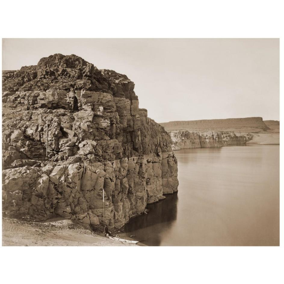 The Dalles, Extremes of High & Low Water, 92 ft./Head of the Dalles, Columbia River, Oregon, about 1883-Paper Art-26&quotx20"