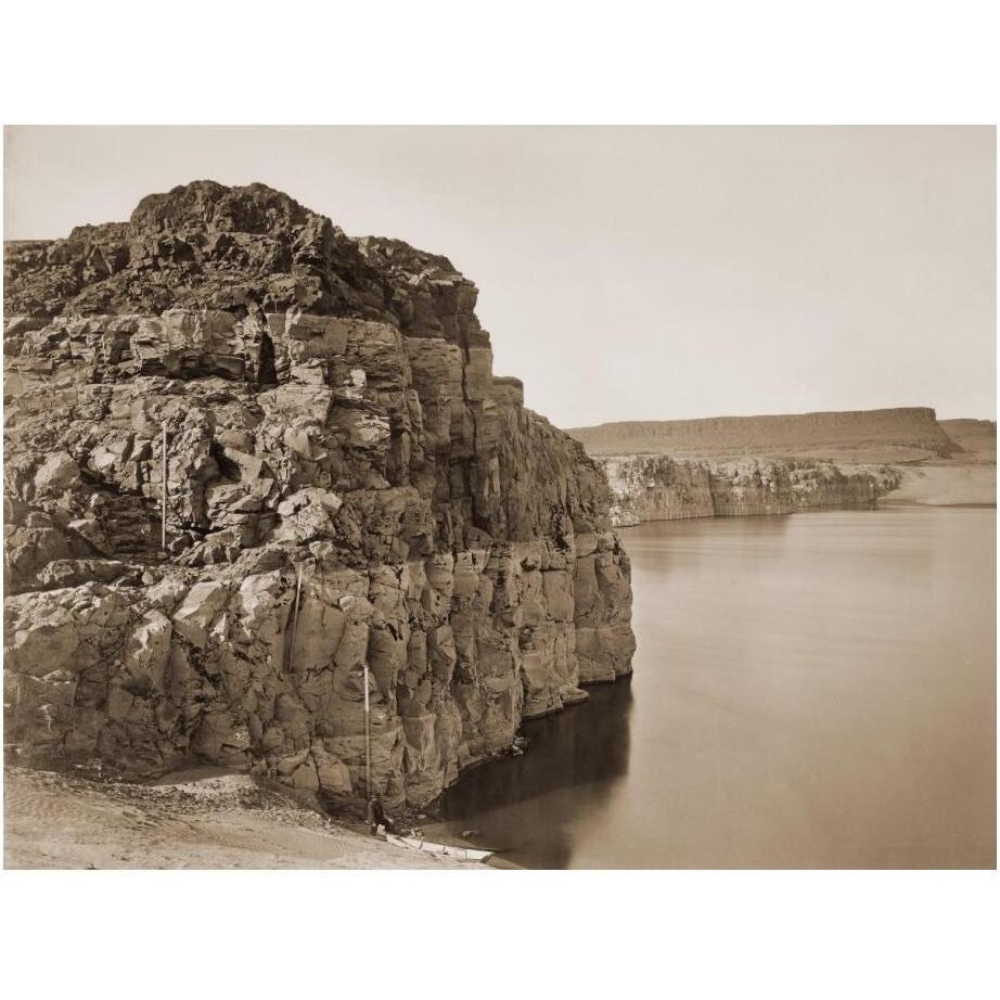 The Dalles, Extremes of High & Low Water, 92 ft./Head of the Dalles, Columbia River, Oregon, about 1883-Paper Art-24&quotx19"