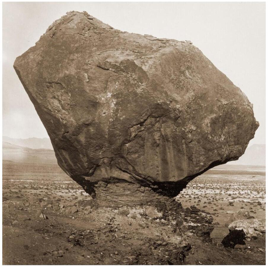 Perched Rock, Rocker Creek, Arizona, with sitting man, 1872-Paper Art-18&quotx18"