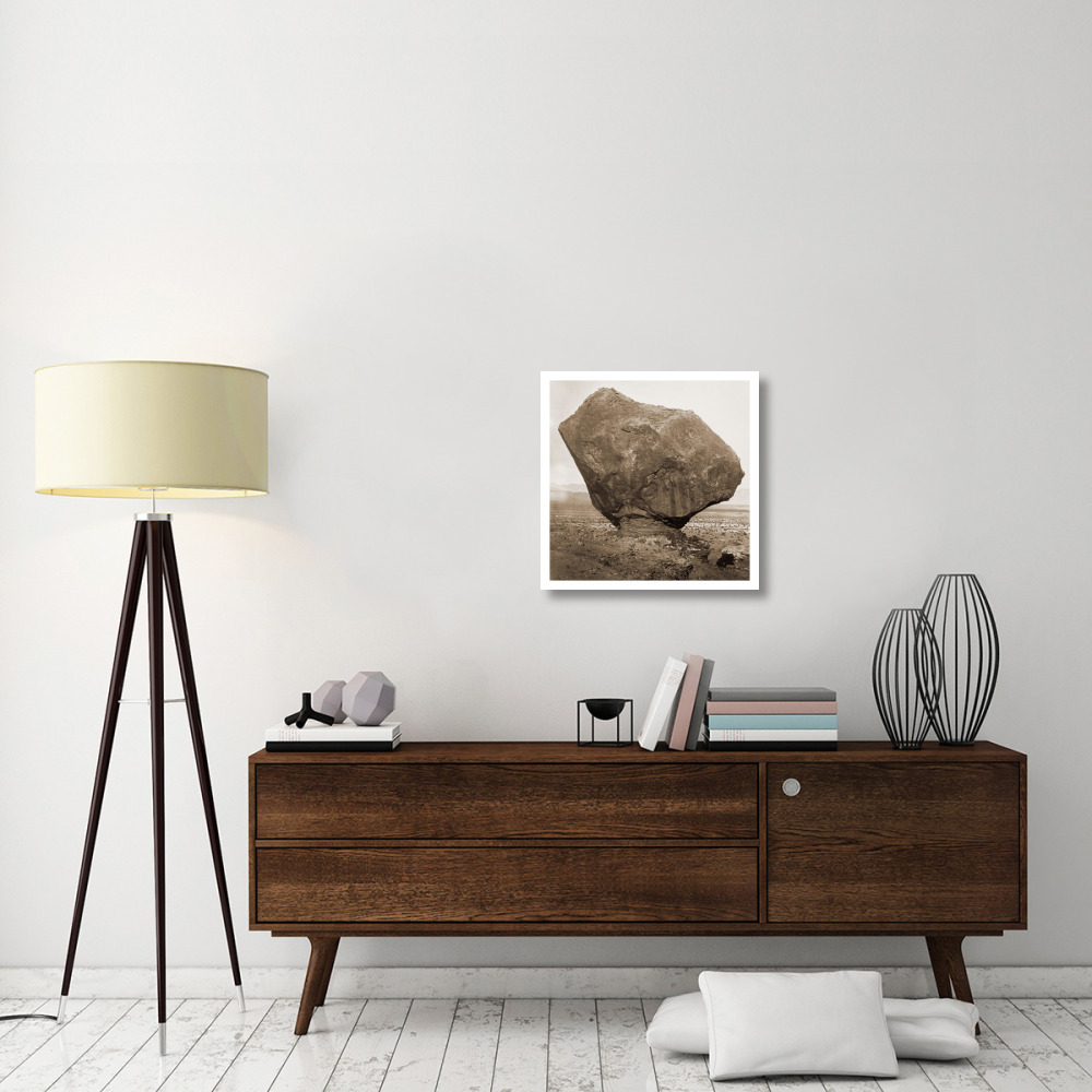 Perched Rock, Rocker Creek, Arizona, with sitting man, 1872-Paper Art-24&quotx24"