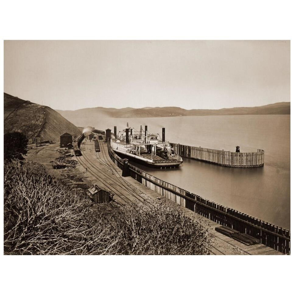 The Ferryboat &quotSolano", Port Costa, California, after 1879-Paper Art-18&quotx14"