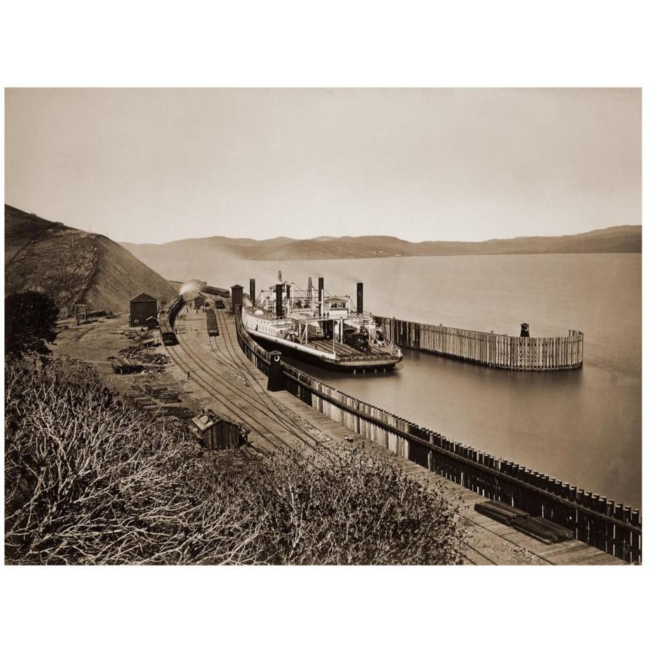 The Ferryboat &quotSolano", Port Costa, California, after 1879-Paper Art-26&quotx20"