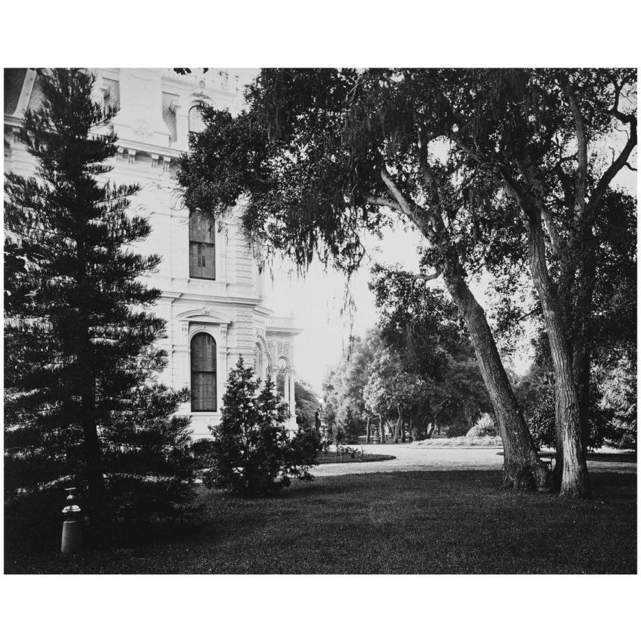 Thurlow Lodge - Lawn and House. From Barron Cluster. Black and white.-Paper Art-22&quotx18"
