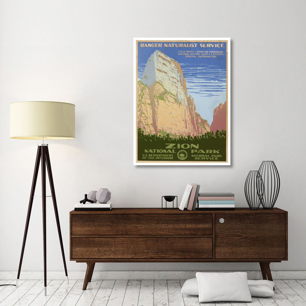 Zion National Park, ca. 1938-Paper Art-38&quotx50"
