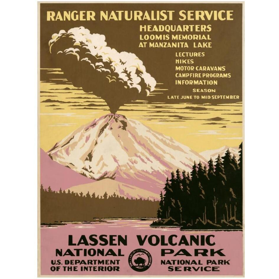 Lassen Volcanic National Park, ca. 1938-Paper Art-14&quotx18"