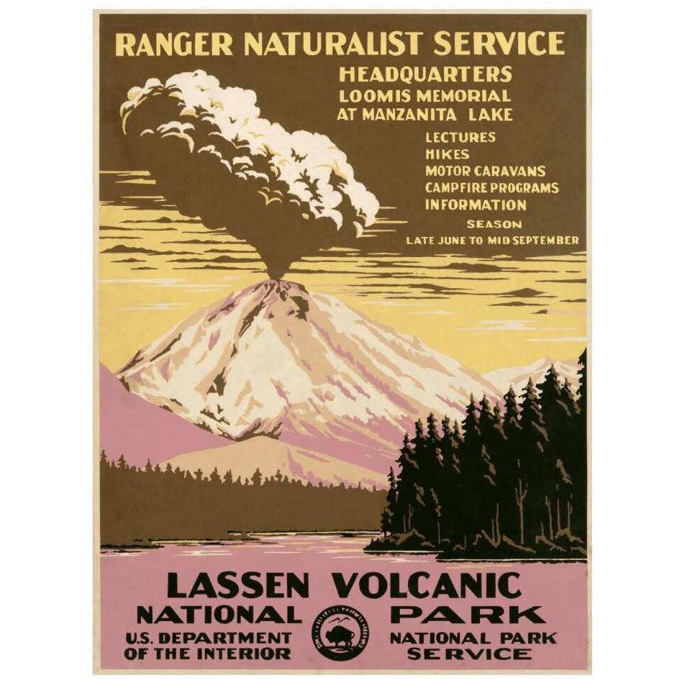 Lassen Volcanic National Park, ca. 1938-Paper Art-26&quotx34"