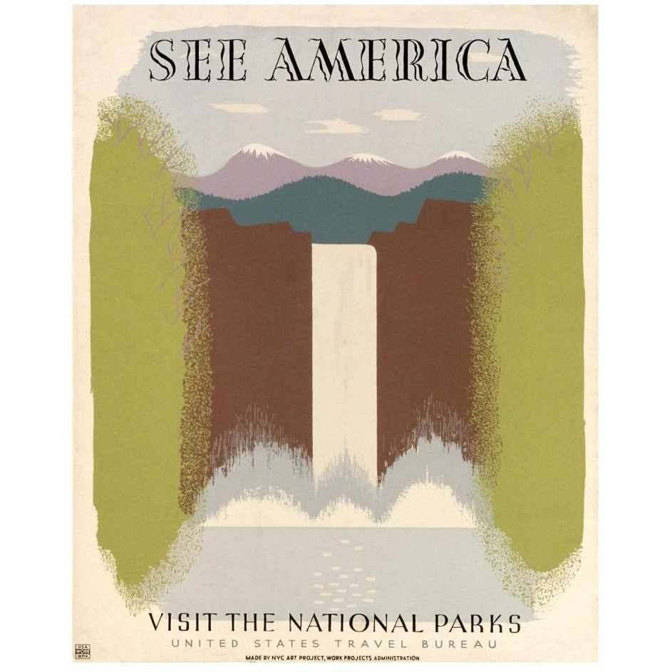 See America Visit the National Parks, ca. 1936-1940-Paper Art-22&quotx26"