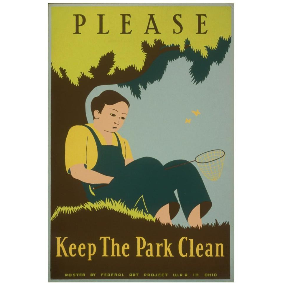 Please Keep the Park Clean, 1938-Paper Art-14&quotx20"