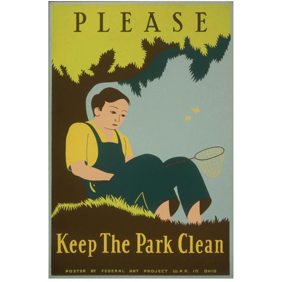 Please Keep the Park Clean, 1938-Paper Art-34&quotx50"