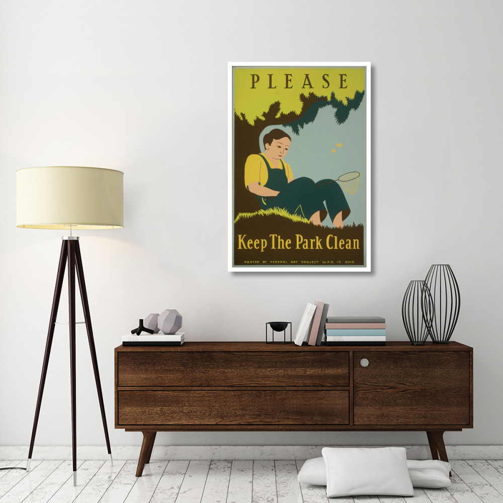 Please Keep the Park Clean, 1938-Paper Art-34&quotx50"