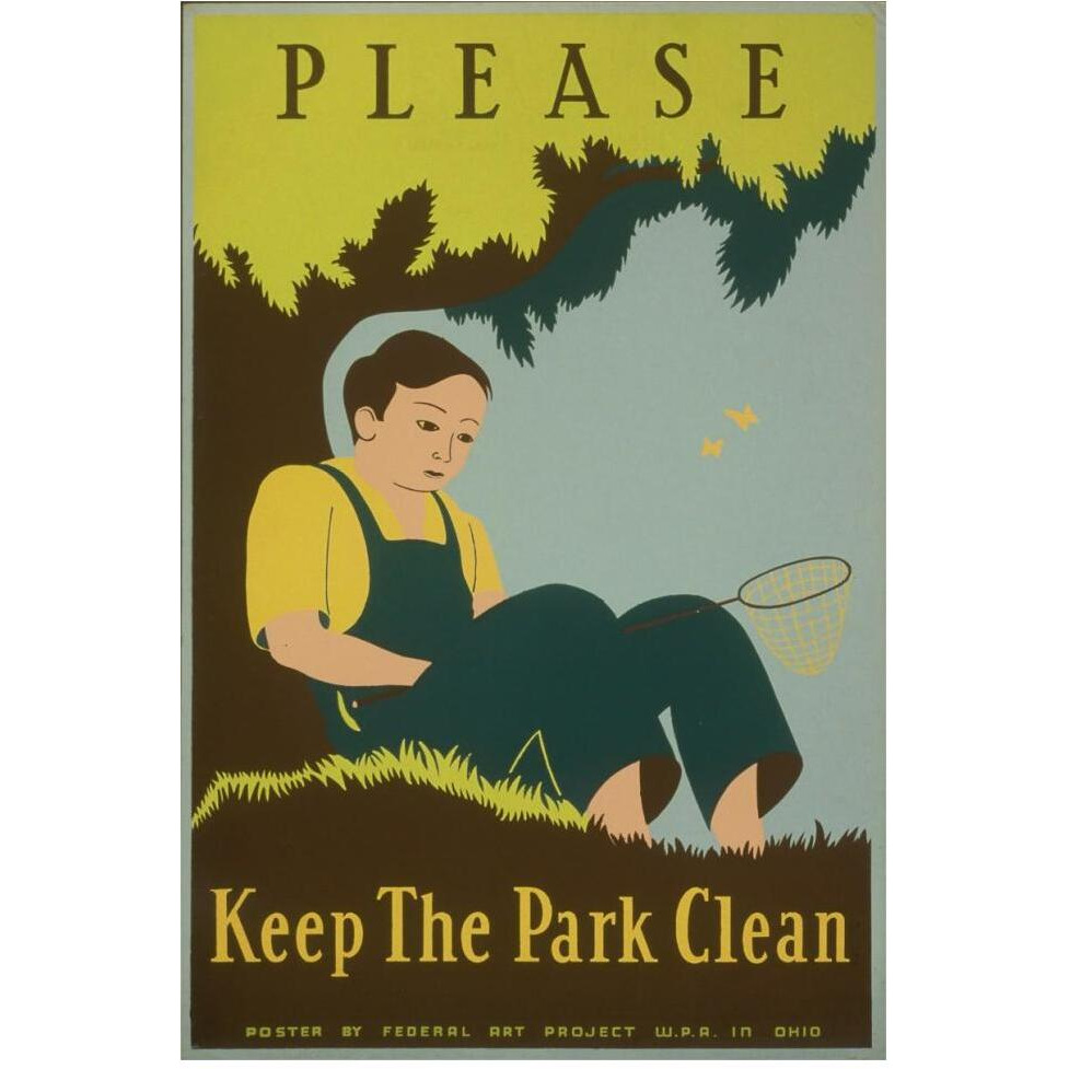 Please Keep the Park Clean, 1938-Paper Art-42&quotx62"