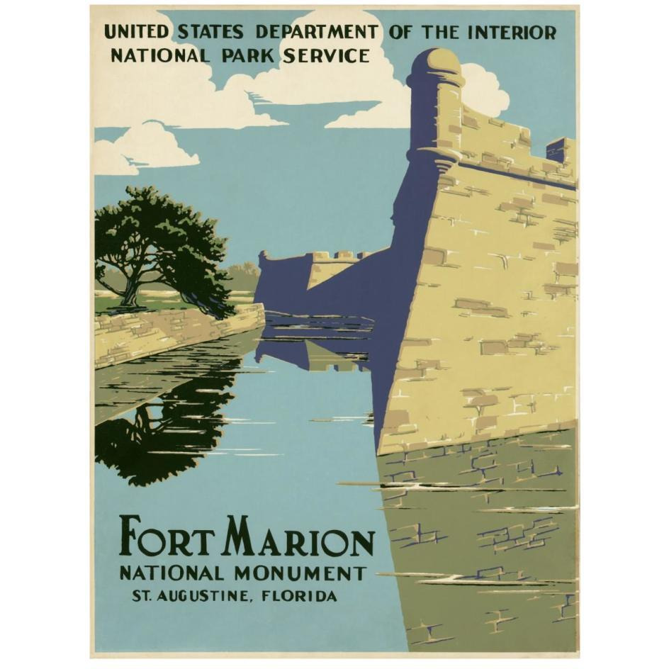 Fort Marion National Monument, St. Augustine, Florida, ca. 1938-Paper Art-20&quotx26"
