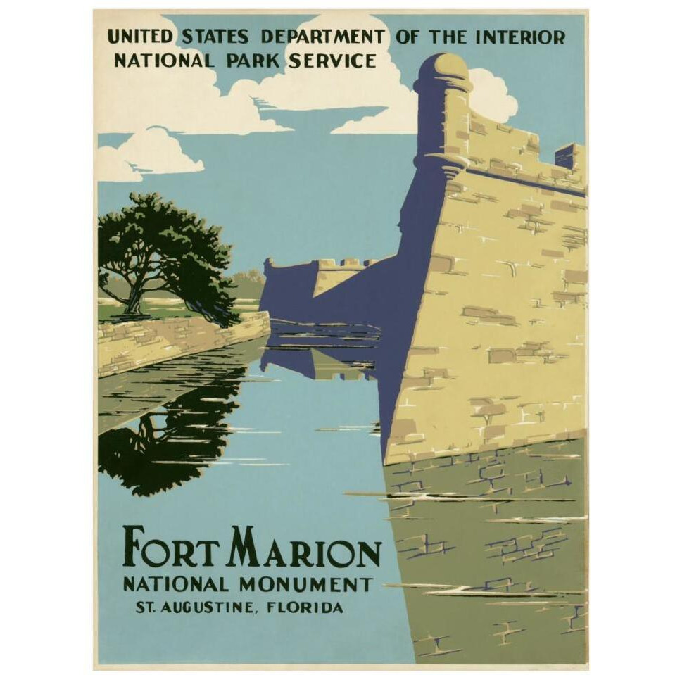 Fort Marion National Monument, St. Augustine, Florida, ca. 1938-Paper Art-26&quotx34"