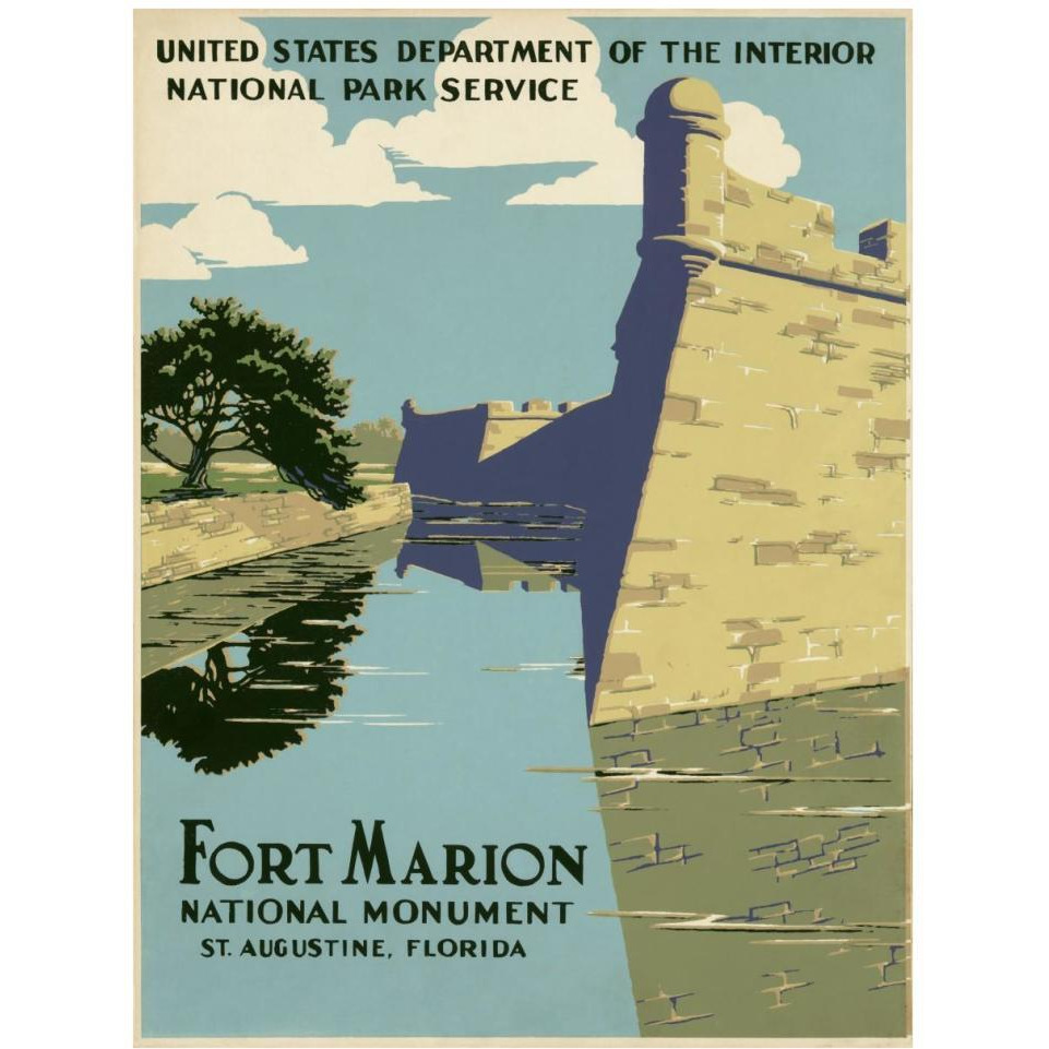 Fort Marion National Monument, St. Augustine, Florida, ca. 1938-Paper Art-32&quotx42"