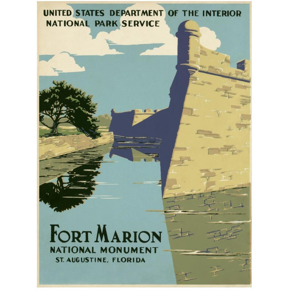 Fort Marion National Monument, St. Augustine, Florida, ca. 1938-Paper Art-38&quotx50"